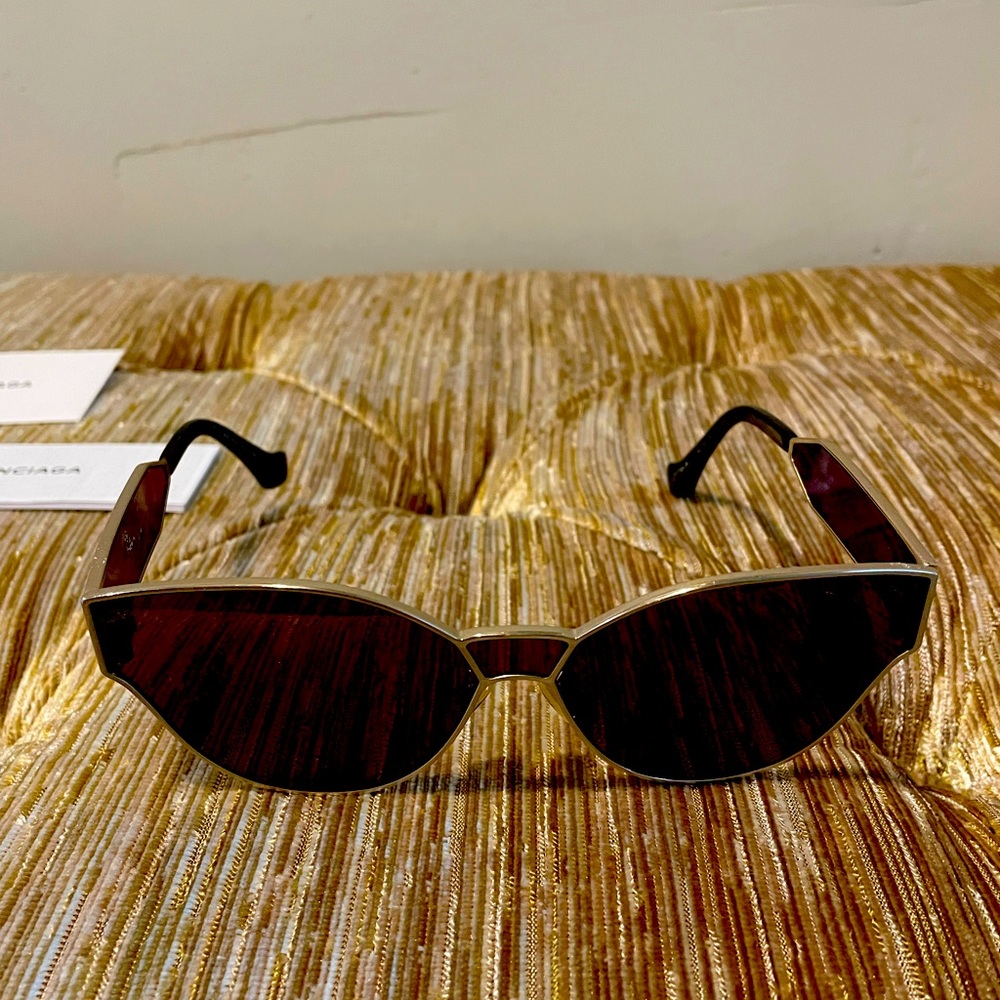 Balenciaga Black Sunglasses - Gold Border